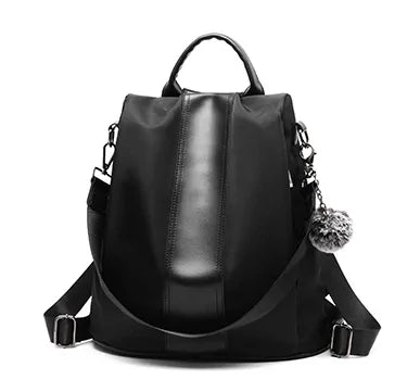 Chic Convertible Faux Leather Backpack - Anti-Theft & Spacious