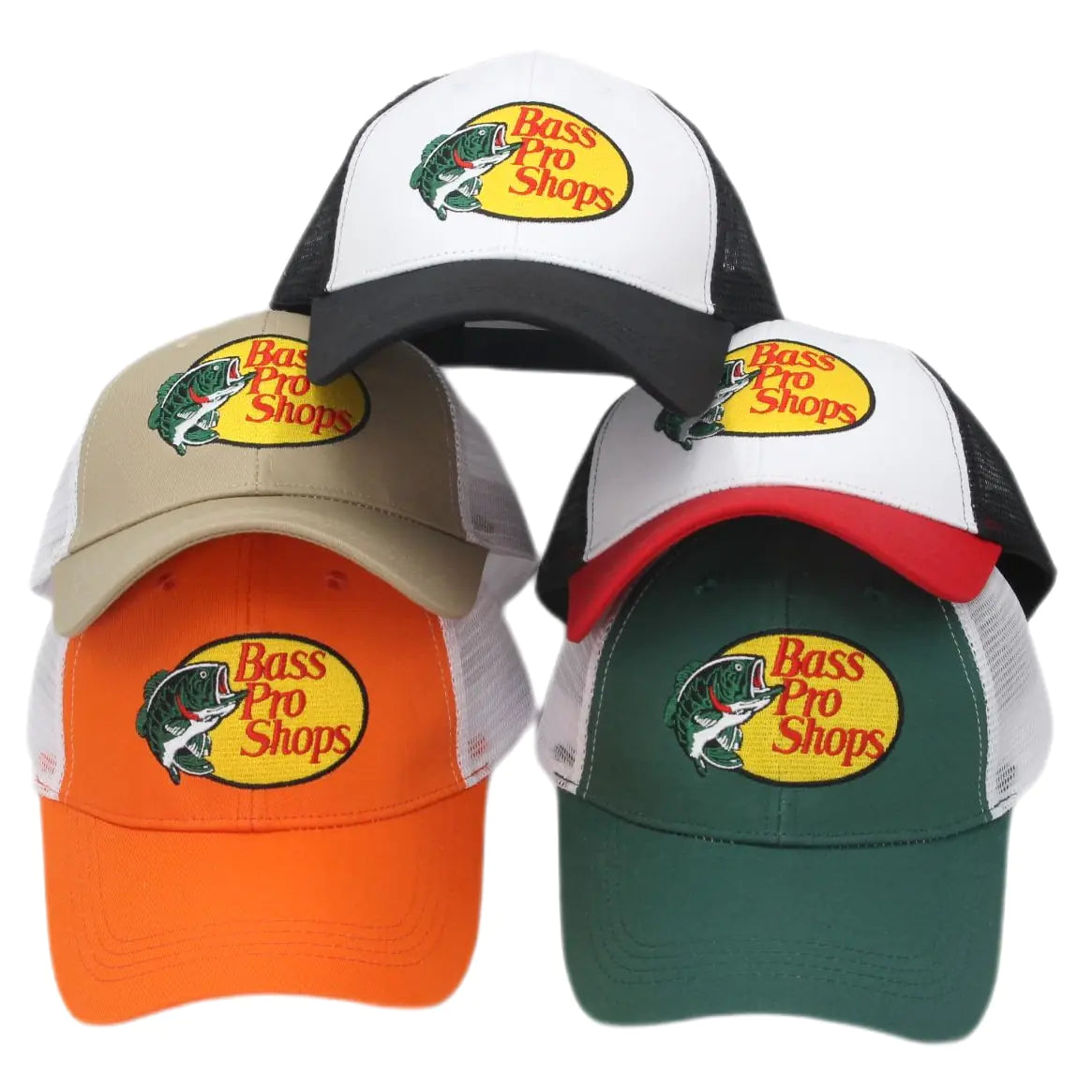 Bass Pro Shops Trucker Hat | Classic Logo | Khaki & Mesh | Unisex