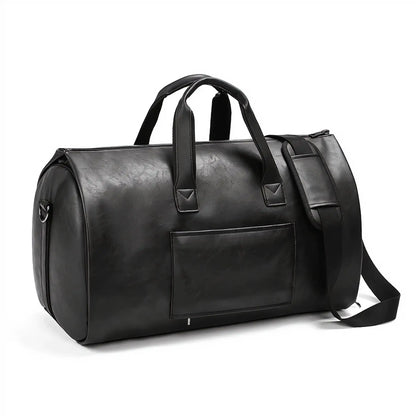 Elegant Leather Weekend Duffel Bag - Spacious, Durable, Travel Ready