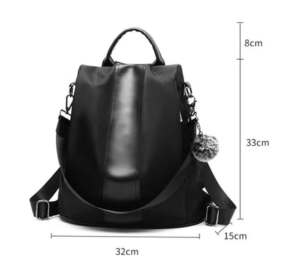 Chic Convertible Faux Leather Backpack - Anti-Theft & Spacious