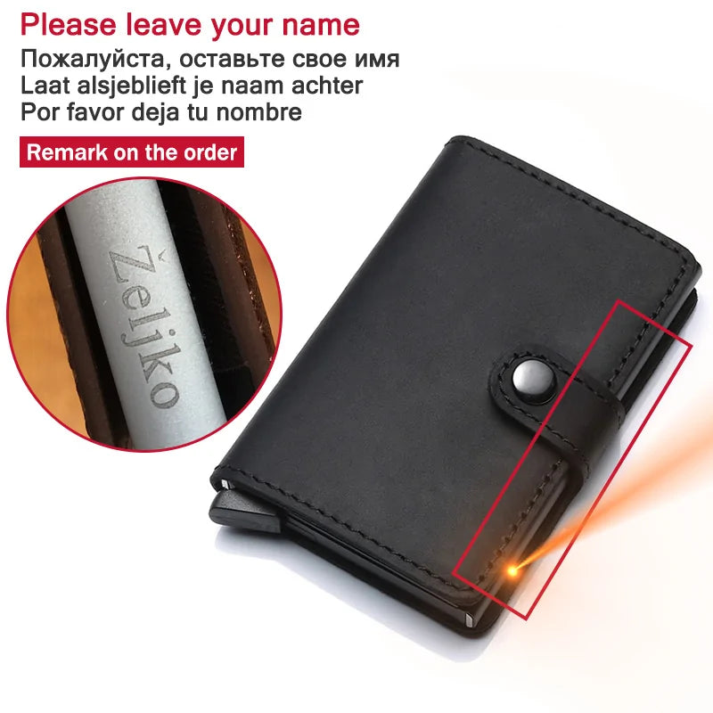 Compact Leather Cardholder with RFID Protection & Quick Access