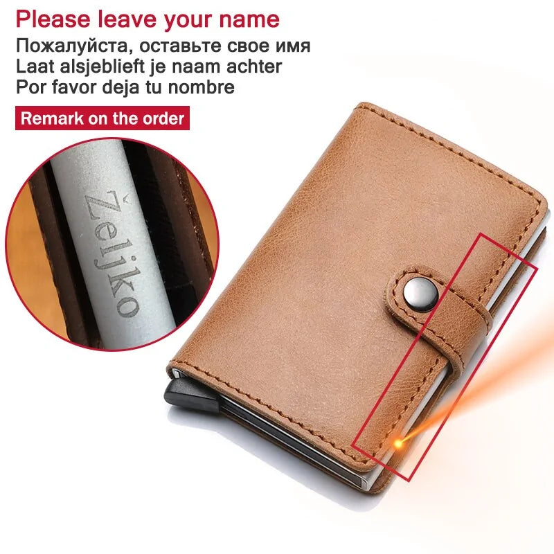 Compact Leather Cardholder with RFID Protection & Quick Access