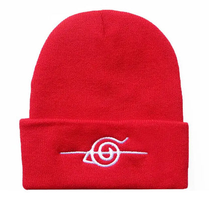 Naruto Akatsuki Cloud Symbol Embroidered Red Beanie