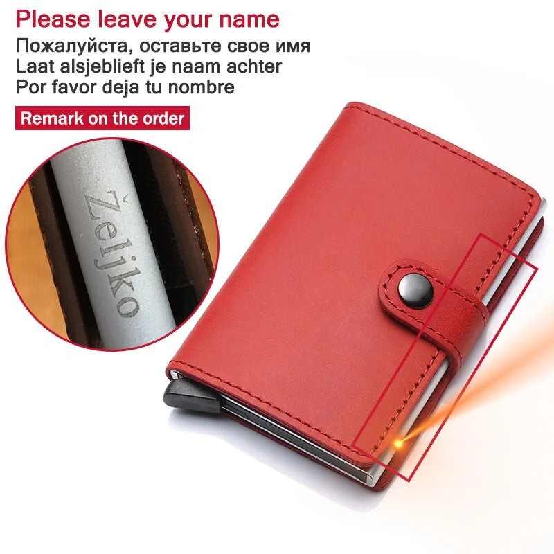 Compact Leather Cardholder with RFID Protection & Quick Access