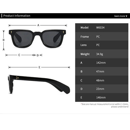 Stylish Men's Square Sunglasses - Lightweight PC Frame, UV400 Protection