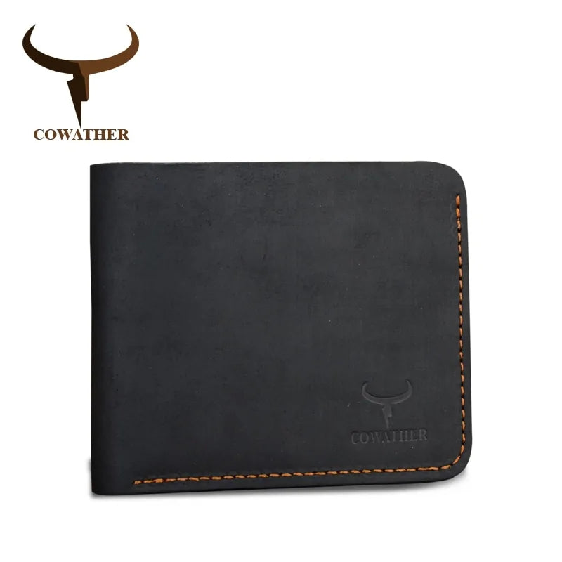 Cowather Men's Genuine Leather Bifold Wallet - Rustic, Durable, RFID