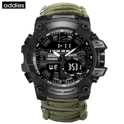 Addies Mudmarsite: Rugged Outdoor Sports Watch with Paracord Band