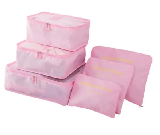 6-Piece Packing Cube Set with Laundry Pouches - Travel Organized & Efficient