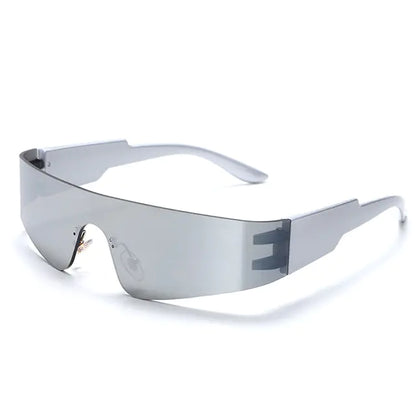 Futuristic Shield Sunglasses - Rimless, Flat Top, Edgy Style