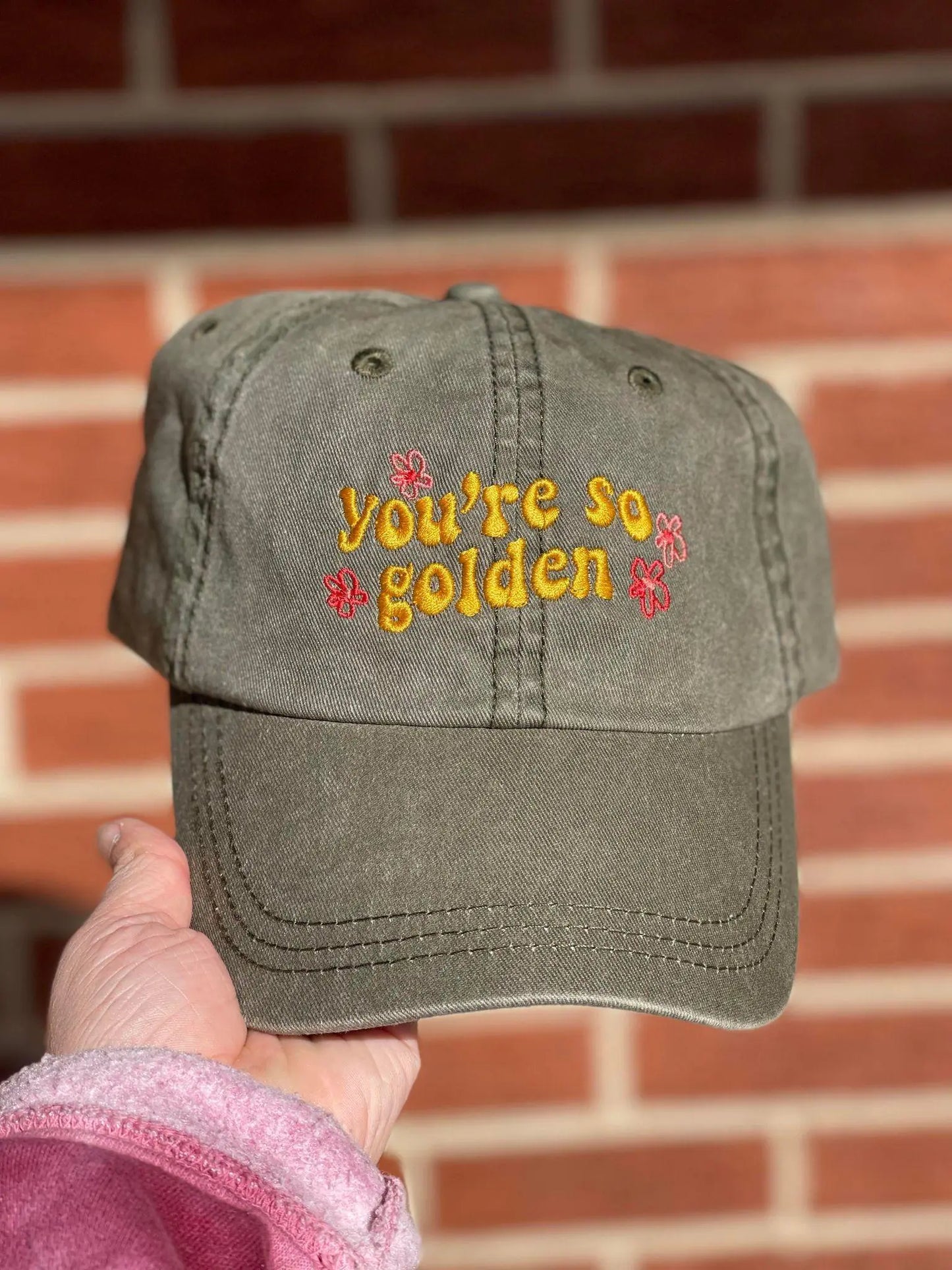 "You're So Golden" Embroidered Cap - Positive Vibes, Unisex, Adjustable