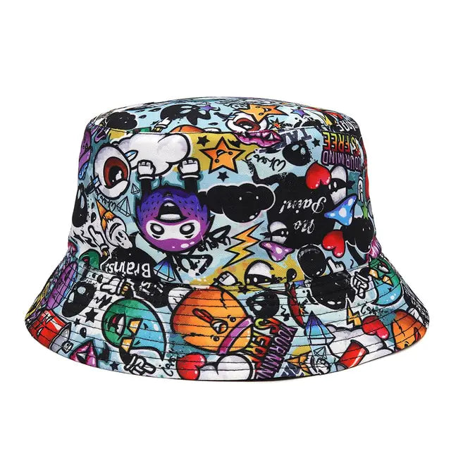 Vibrant Marble Print Reversible Bucket Hat