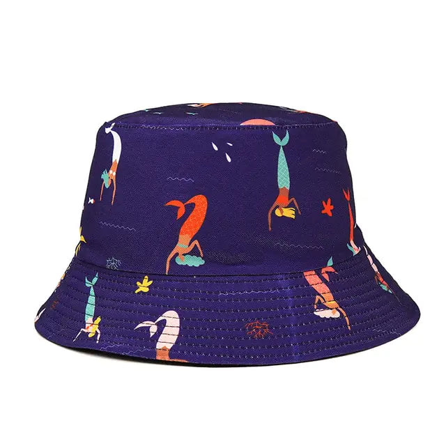 Vibrant Marble Print Reversible Bucket Hat