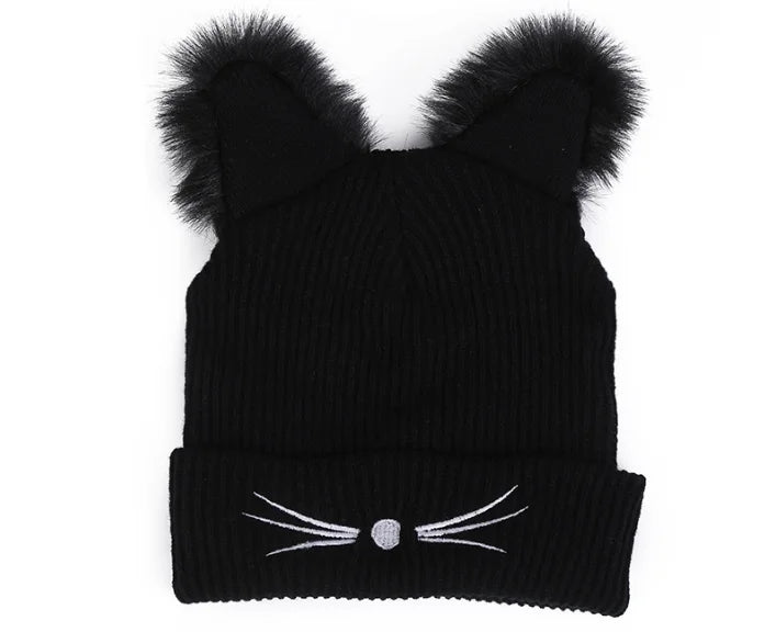 Purr-fectly Cute Cat Ear Beanie - Cozy & Playful Winter Hat