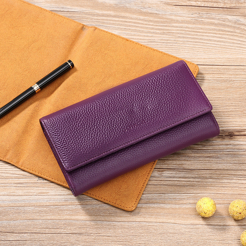 Elegant Leather Clutch Wallet - RFID Blocking, Spacious, Timeless Style