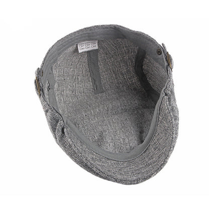 Breathable Linen Flat Cap - Classic Ivy Style, Adjustable, Summer Comfort