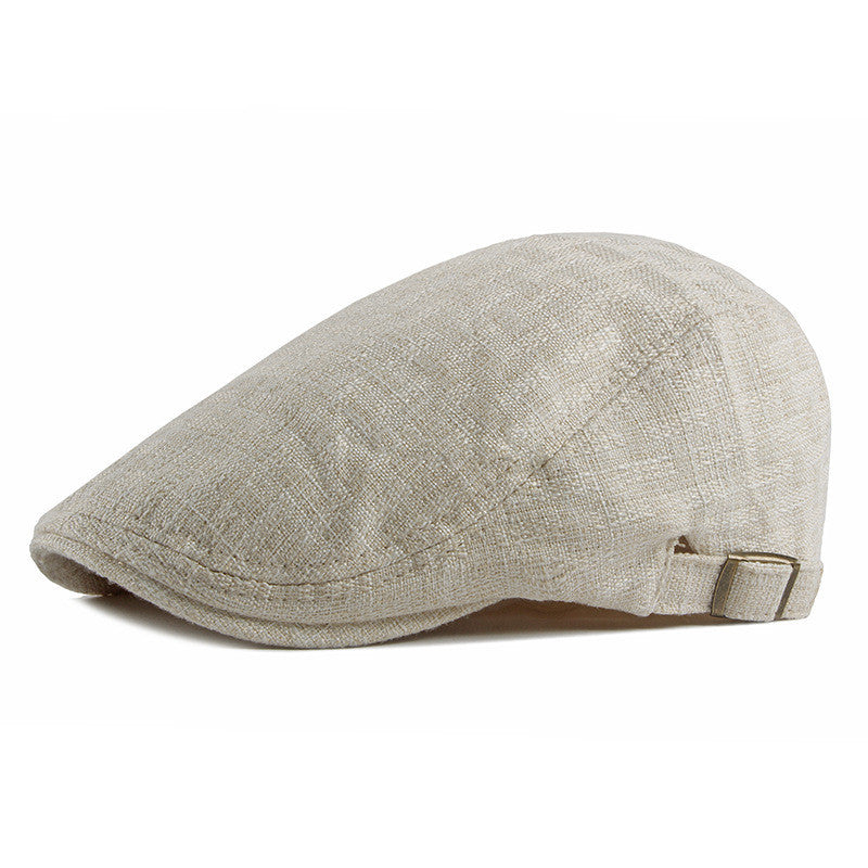 Breathable Linen Flat Cap - Classic Ivy Style, Adjustable, Summer Comfort