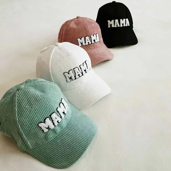 "Mama" Corduroy Baseball Cap - Trendy, Cozy, Perfect Mom Gift