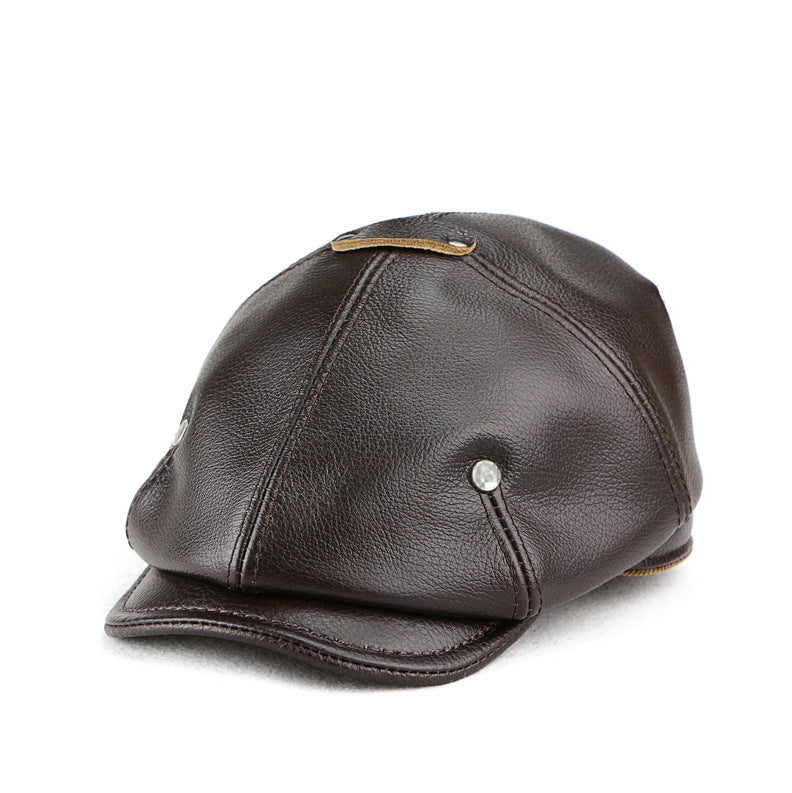 Classic Leather Newsboy Cap - Timeless Style & Comfort