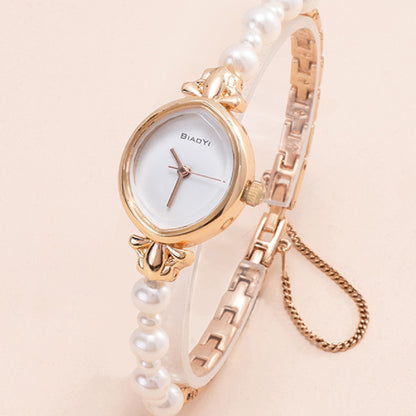 BIADYI Women's Pearl Bracelet Watch Elegant Gold Casual Fashion