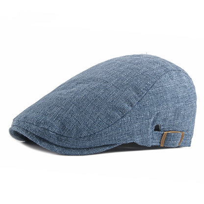 Breathable Linen Flat Cap - Classic Ivy Style, Adjustable, Summer Comfort