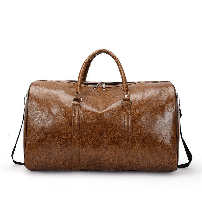 Luxurious Leather Travel Duffel Bag - Spacious & Stylish Weekend Getaway Essential