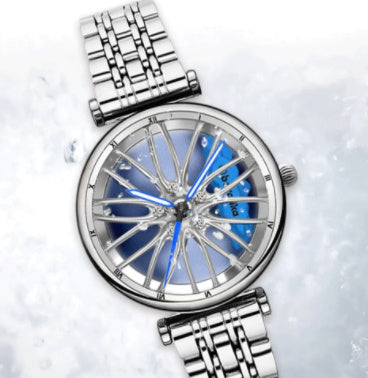 Wheel Watch - Unique Design, Diamond Accent, Women's Fashion