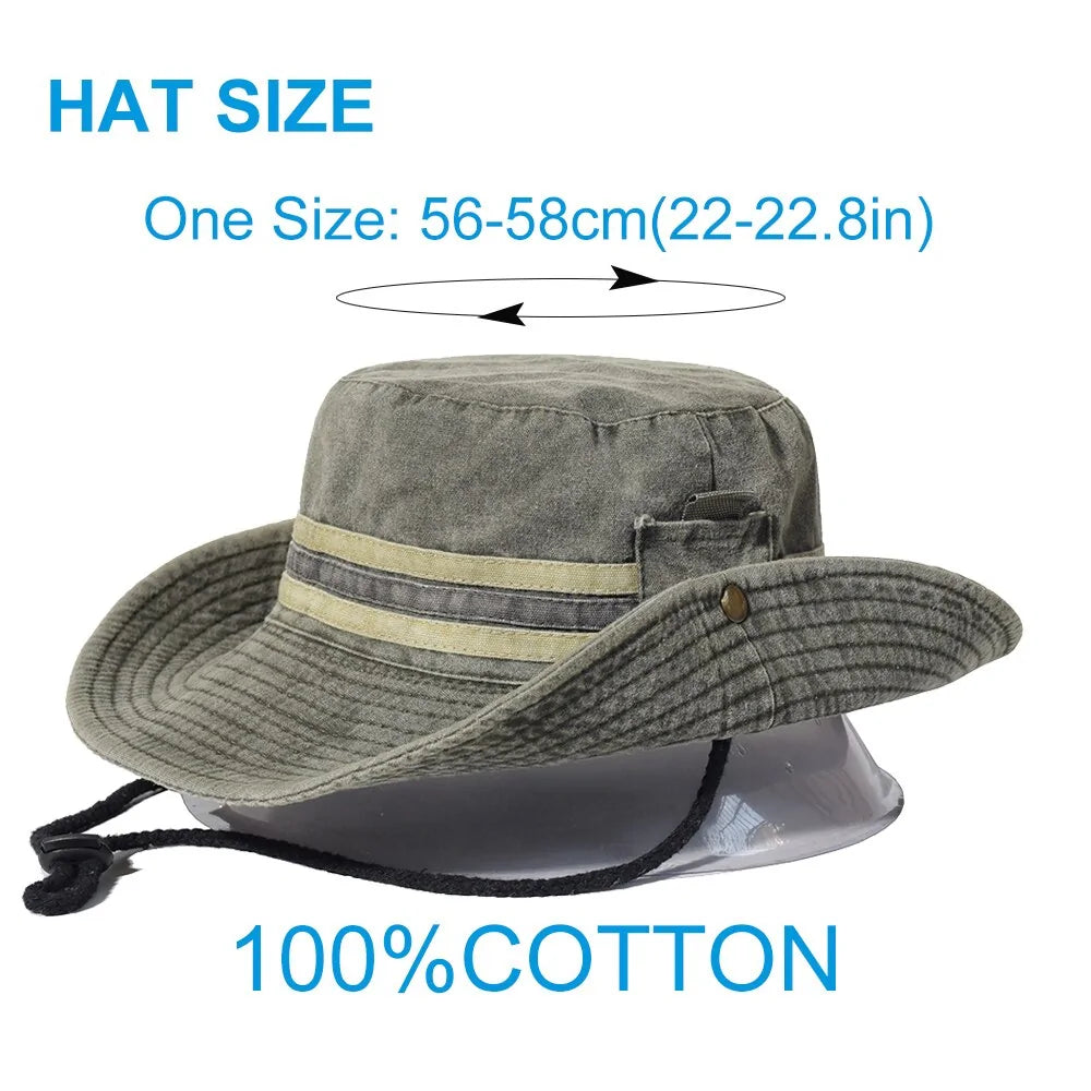 Breathable Cotton Bucket Hat with Neck Flap - Sun Protection & Style