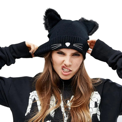 Purr-fectly Cute Cat Ear Beanie - Cozy & Playful Winter Hat