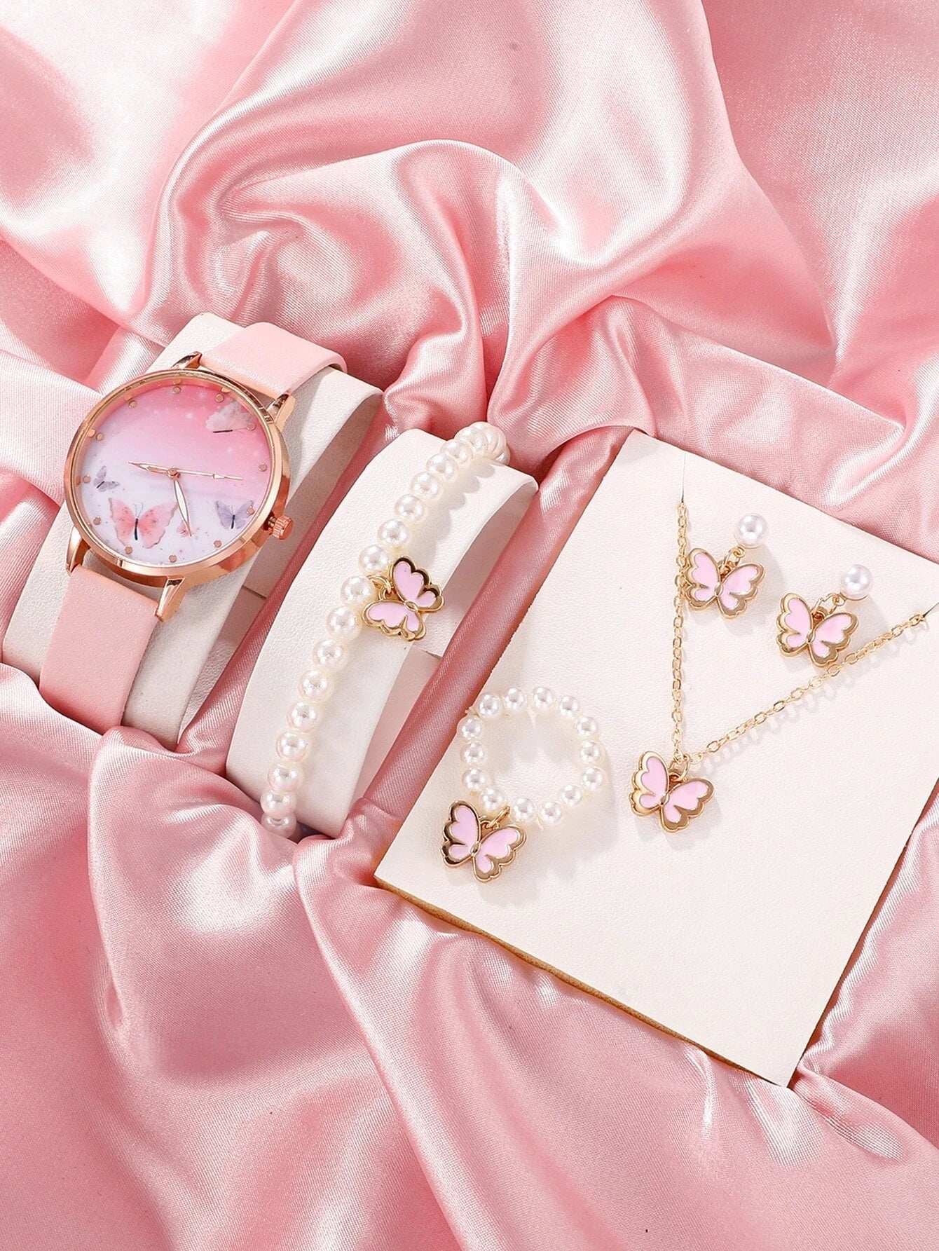 Enchanting Butterfly Watch & Jewelry Set for Girls