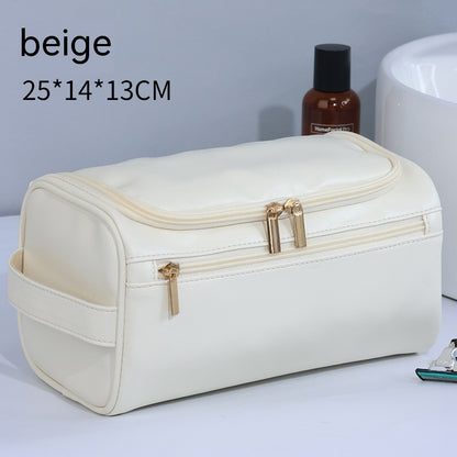 Elegant PU Leather Toiletry Bag for Travel & Home