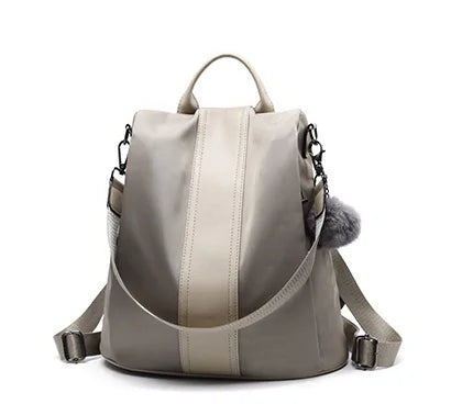 Chic Convertible Faux Leather Backpack - Anti-Theft & Spacious