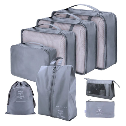 8-Piece Packing Cube Set - Maximize Luggage Space, Travel Organized