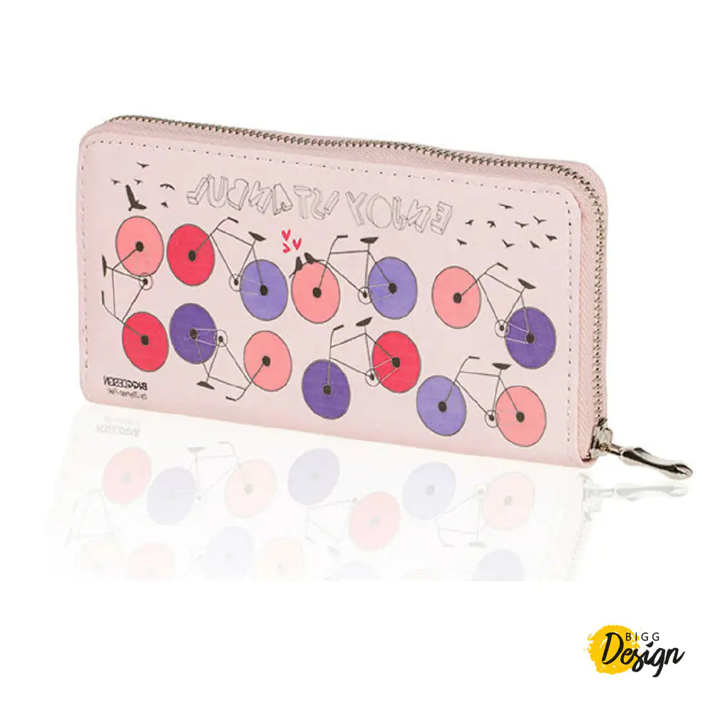 BiggDesign Istanbul Bicycle Wallet - Women's Pink Zippered Clutch