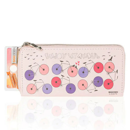 BiggDesign Istanbul Bicycle Wallet - Women's Pink Zippered Clutch