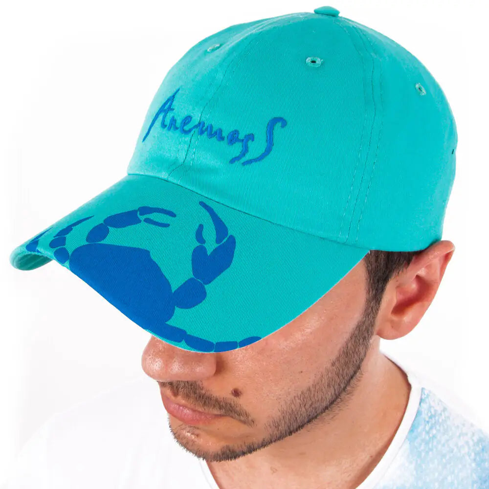 Anemoss Crab Cap - Coastal Vibes, Embroidered Design, Adjustable Comfort