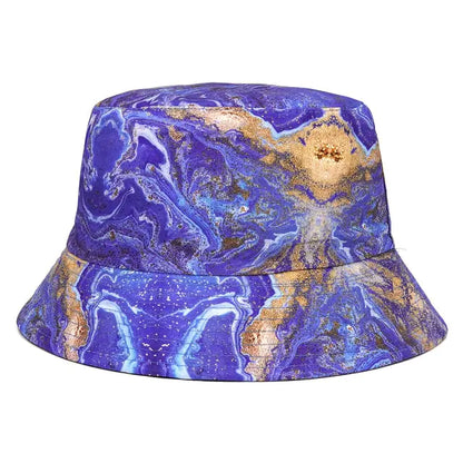 Vibrant Marble Print Reversible Bucket Hat