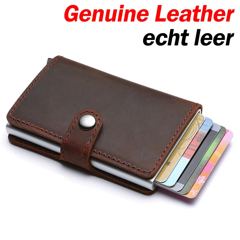 Compact Leather Cardholder with RFID Protection & Quick Access