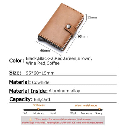 Compact Leather Cardholder with RFID Protection & Quick Access