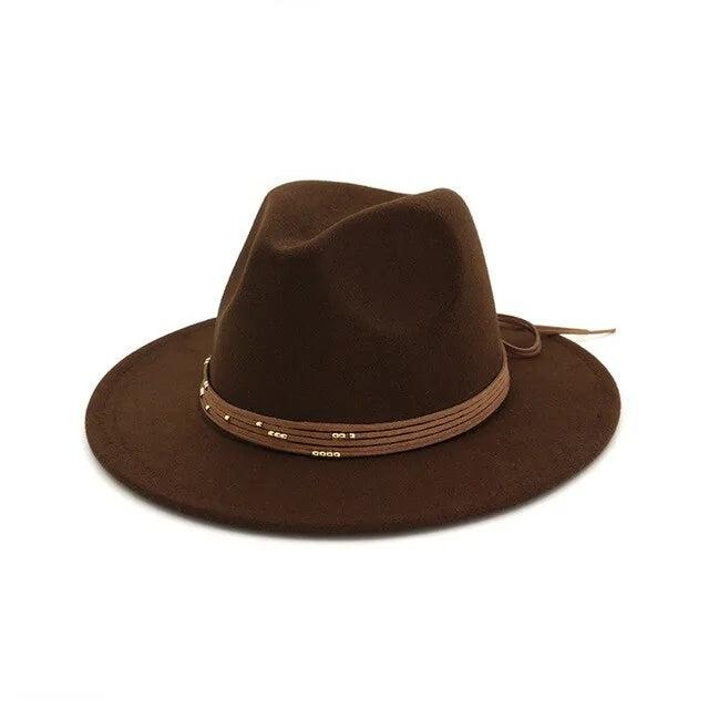 Elegant Wide Brim Fedora Hat - Sun Protection & Style