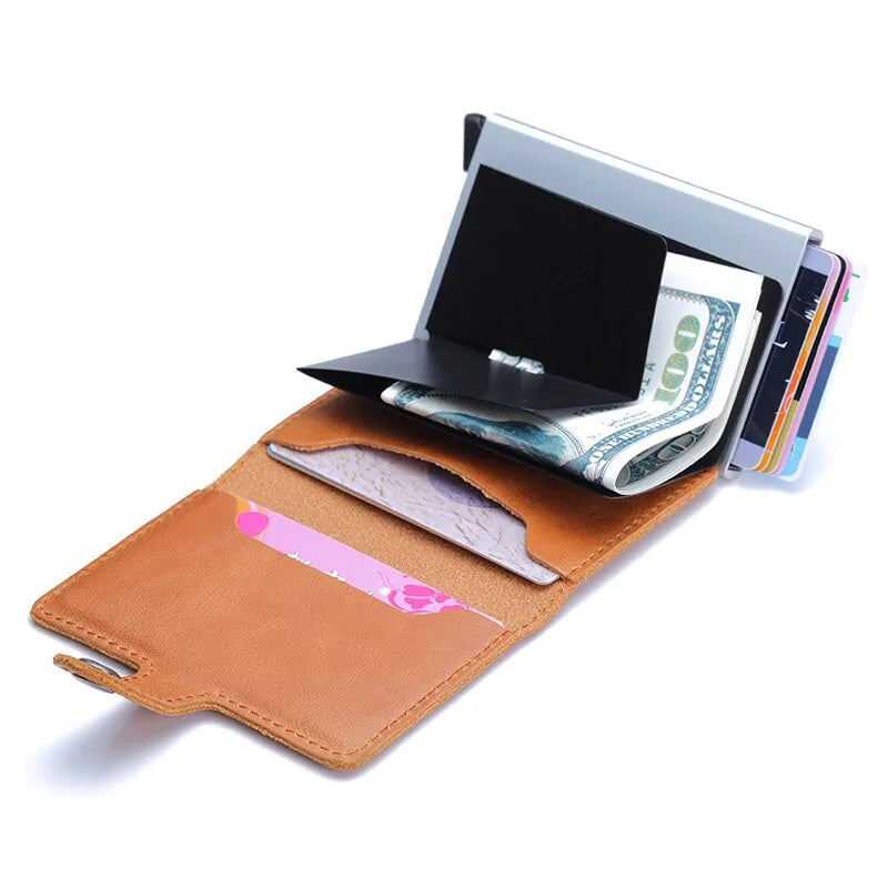 Compact Leather Cardholder with RFID Protection & Quick Access