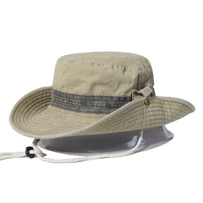 Breathable Cotton Bucket Hat with Neck Flap - Sun Protection & Style