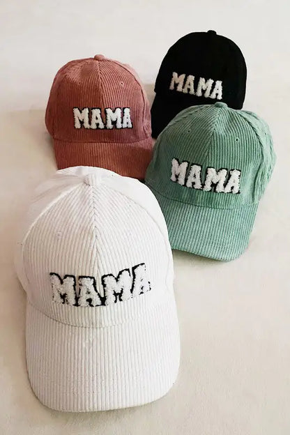 "Mama" Corduroy Baseball Cap - Trendy, Cozy, Perfect Mom Gift