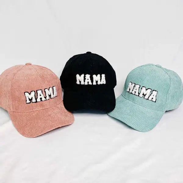 "Mama" Corduroy Baseball Cap - Trendy, Cozy, Perfect Mom Gift