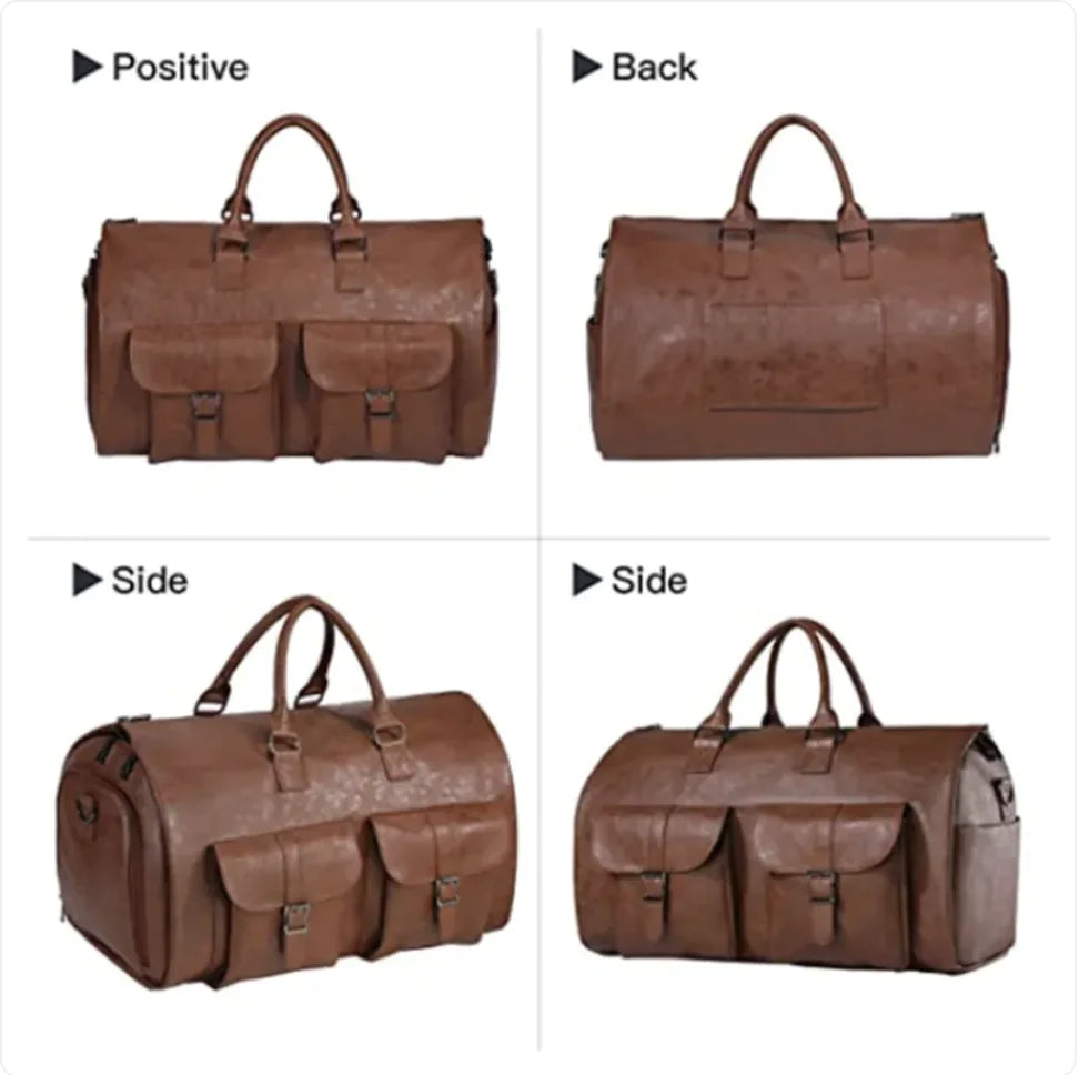 Convertible Leather Duffel Bag | Garment Bag, Travel, Gym