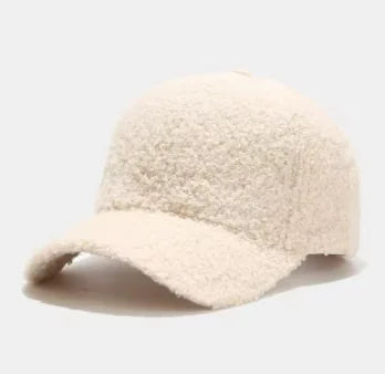 Cozy Teddy Bear Baseball Cap - Soft, Warm, and Trendy Winter Hat