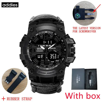 Addies Mudmarsite: Rugged Outdoor Sports Watch with Paracord Band