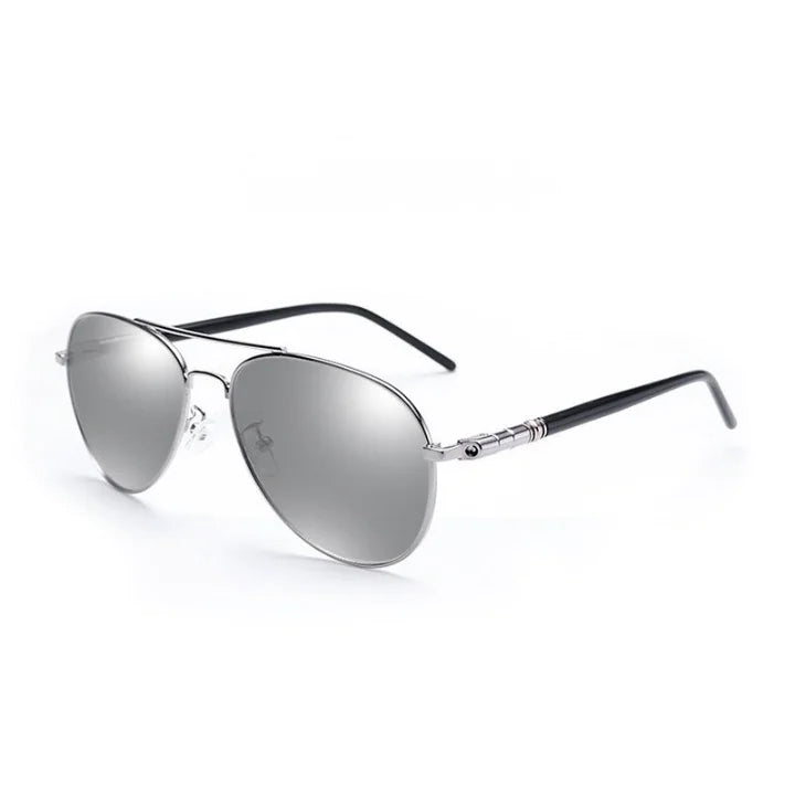 Classic Aviator Sunglasses - Night Driving, Yellow Lenses, Metal Frame