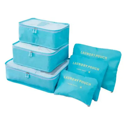 6-Piece Packing Cube Set with Laundry Pouches - Travel Organized & Efficient