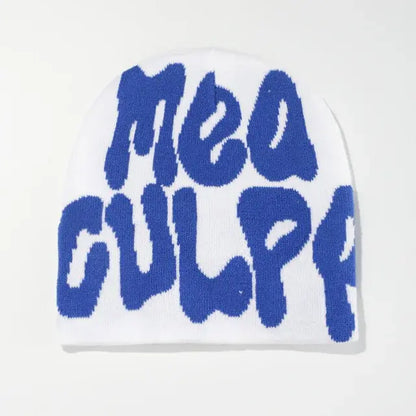 Statement "Mea Culpa" Beanie - Bold Knitted Style